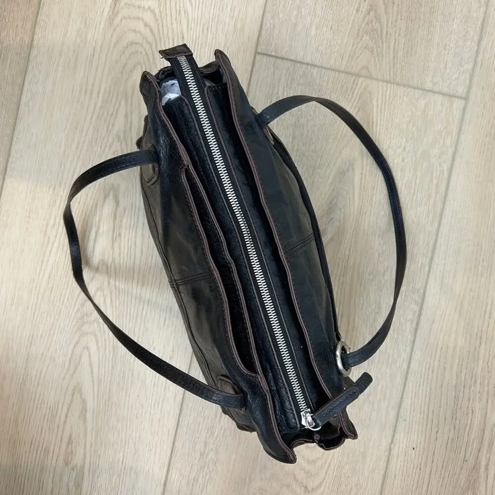 HOBO Leather Friar purse Black soft distressed shoulder bag and dust bag